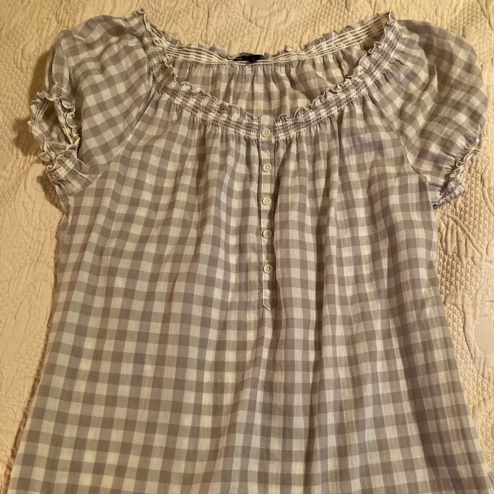GAP Khaki Checked Short Sleeve Shirt